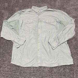 KÜHL Mens Fishing‎ Hiking Outdoor Shirt XXL Green Vented Long Sleeve